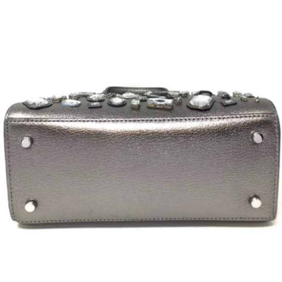kate spade New York Mini Riley Laurel Way Embellished Gunmetal Satchel Bag - Picture 5 of 6